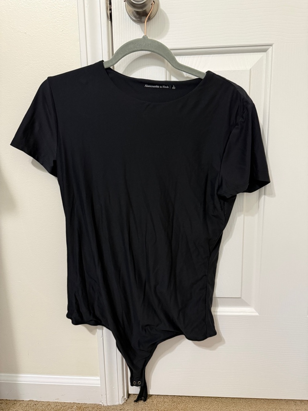 Abercrombie & Fitch Black Short-Sleeve Snap Bodysuit